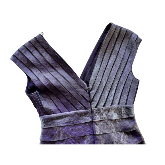 Adrianna Papell Women's Purple Shimmer Tiered Cocktail Party Dress Size 4 - Picture 5 of 10